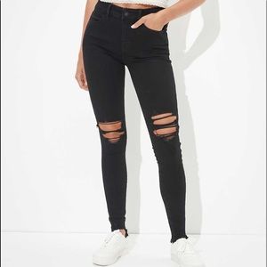 American Eagle Black Ripped Jeans
